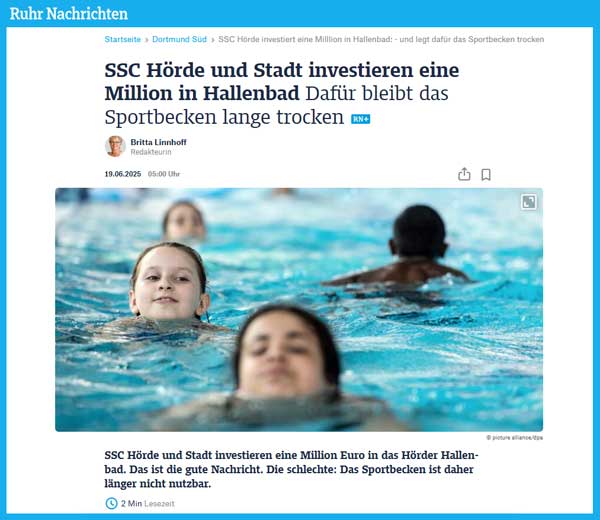 SSC Hörde und Stadt investieren eine Million in Hallenbad